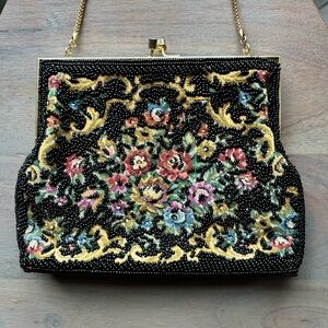 Vintage Hand Beaded Tapestry Bag